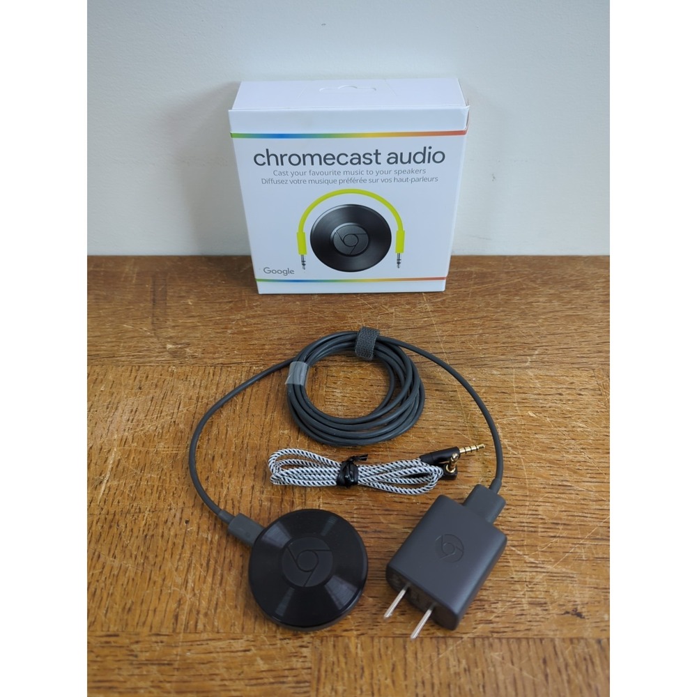 Google Chromecast Audio Media Streamer - RUX-J42 (Black) - Tested & Reset